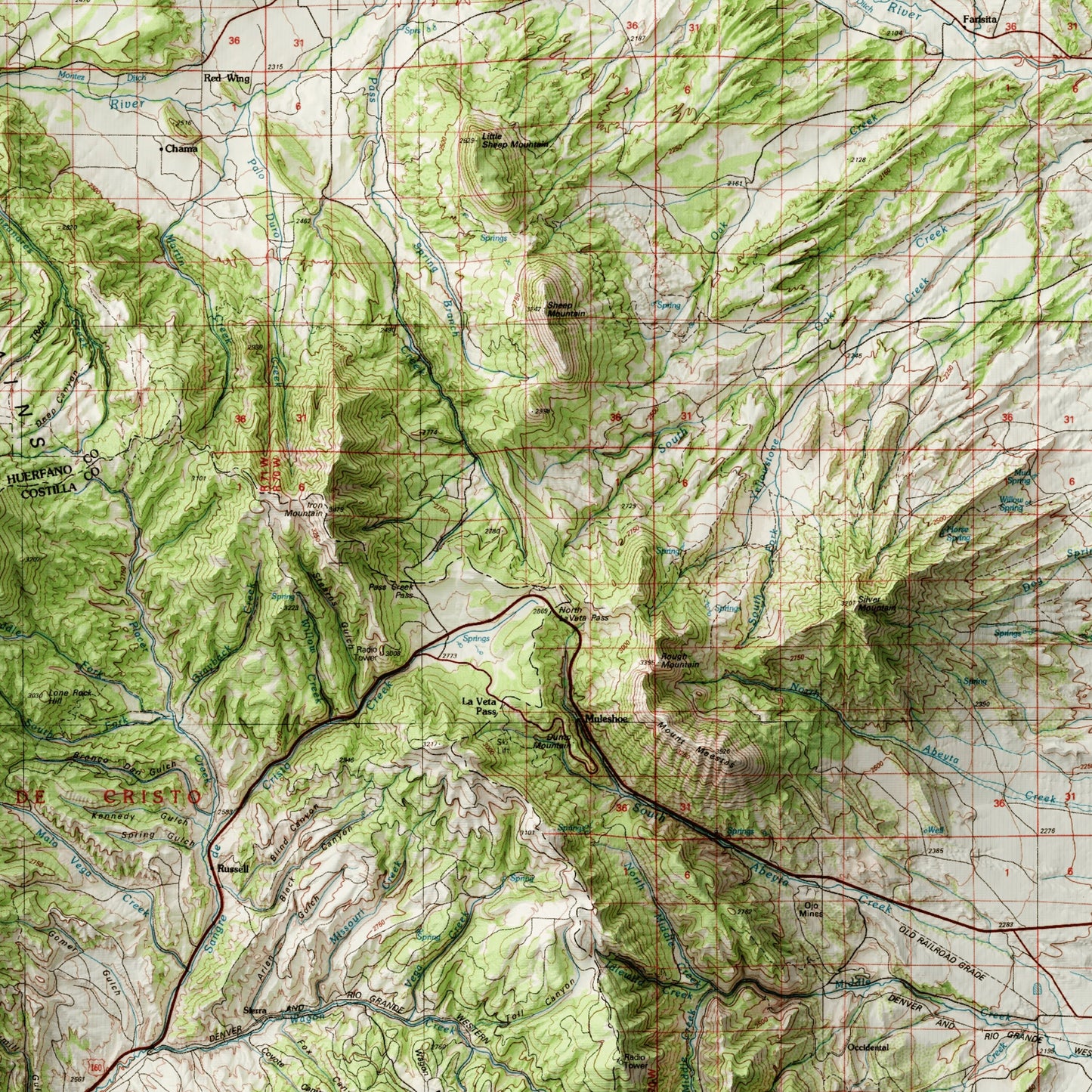 Great Sand Dunes National Park - Shaded Relief Map (1982)