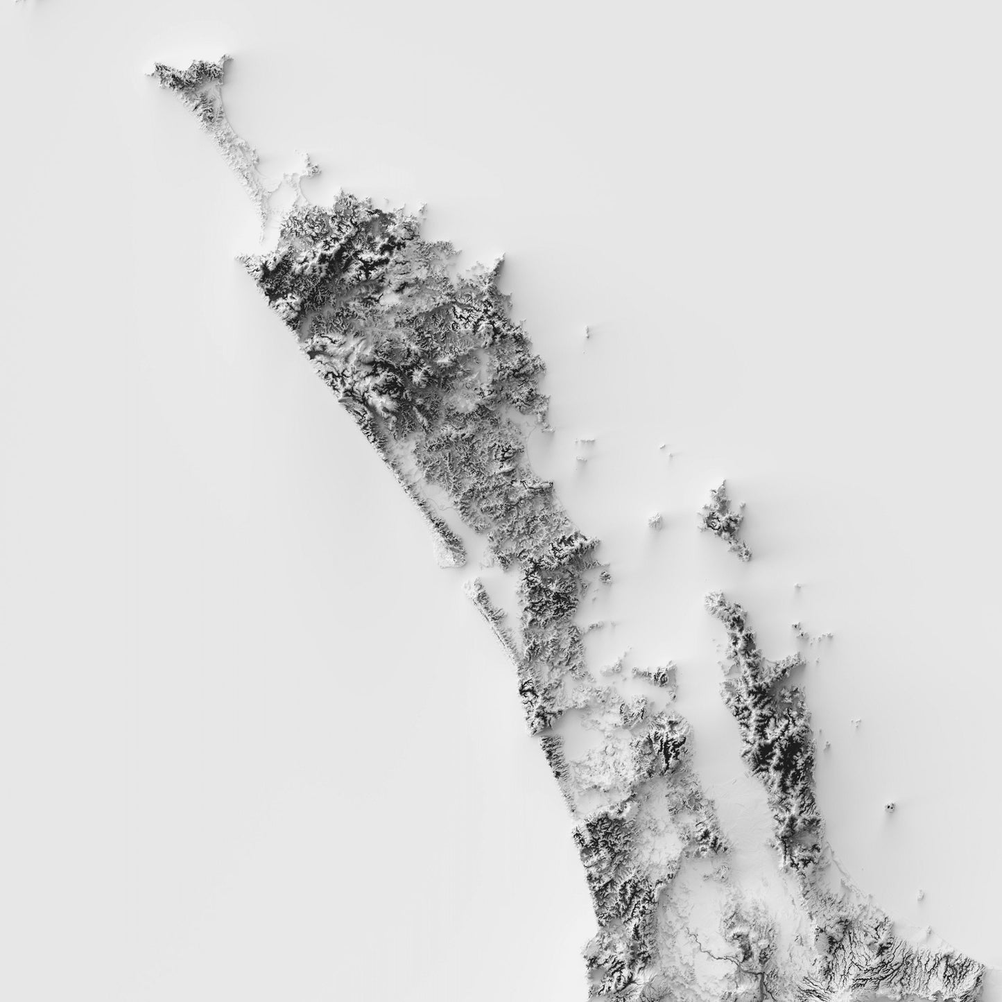 New Zealand Elevation Map