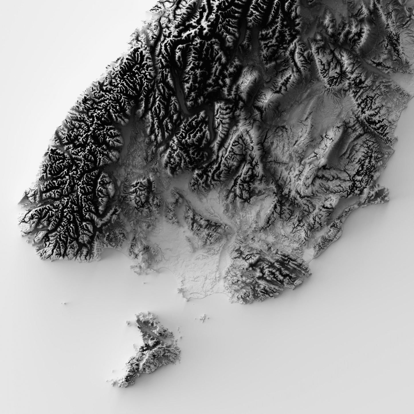 New Zealand Elevation Map