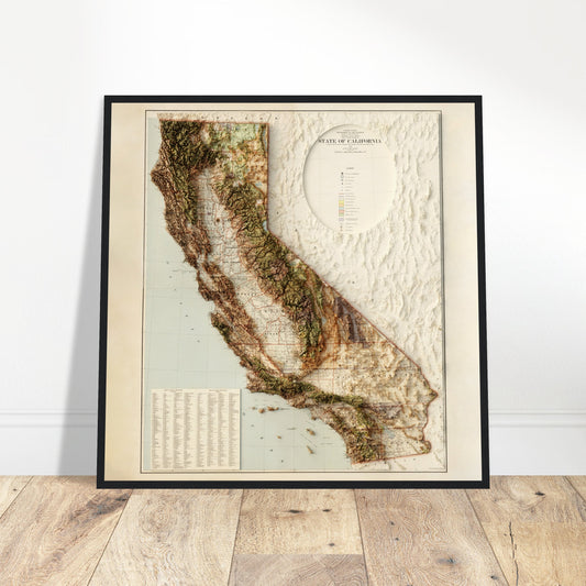 California Land Map - Shaded Relief (1944)