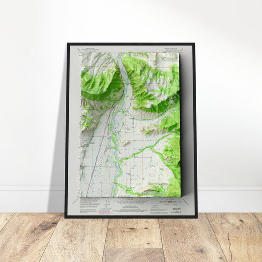 Brisbin, Montana - Shaded Relief Map (1951)