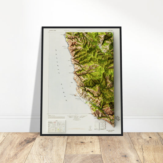 Point Sur, California - Shaded Relief Map (1947)