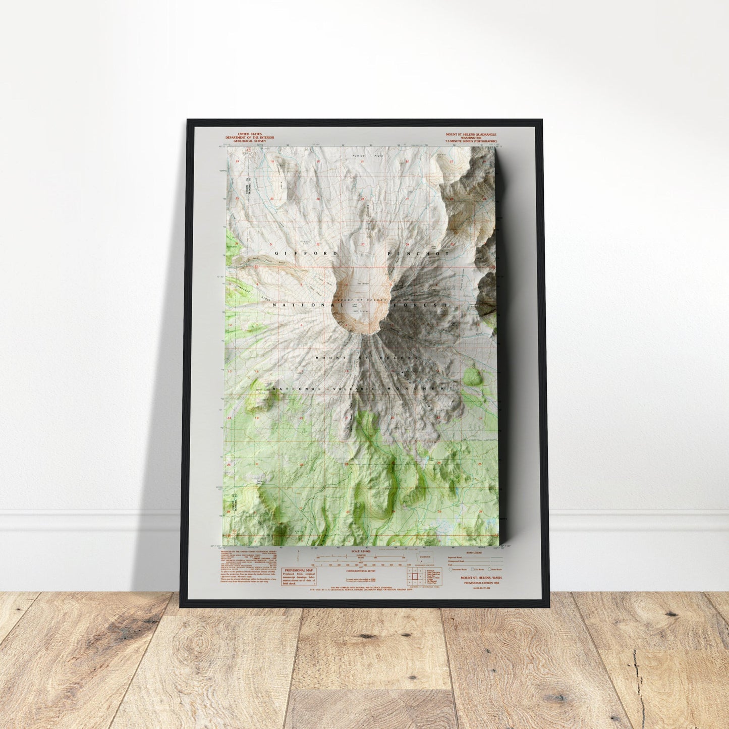 Mount Saint Helens, Washington - Shaded Relief Map (1983)