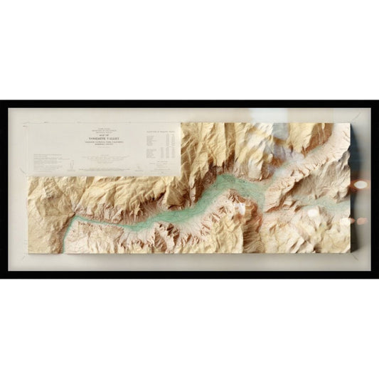 Yosemite Valley Topography - Shaded Relief Map (1958)