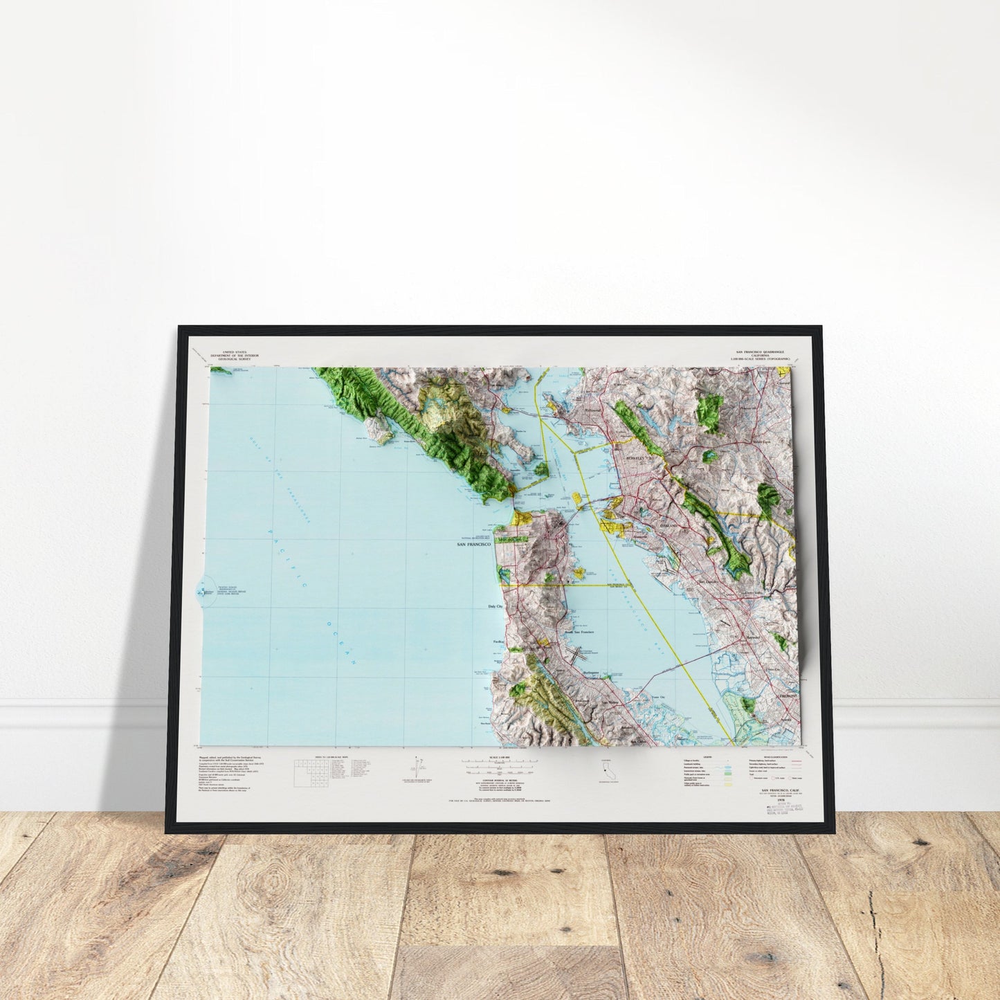 San Francisco - Shaded Relief Map (1978)