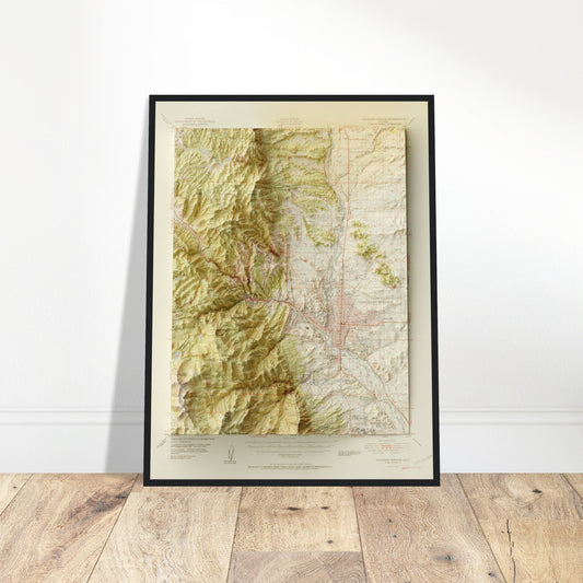 Colorado Springs, Colorado - Shaded Relief Map (1951)