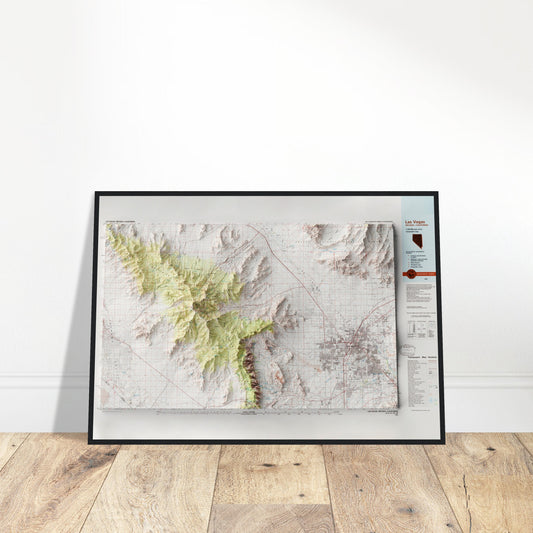 Las Vegas, Nevada - Shaded Relief Map (1986)