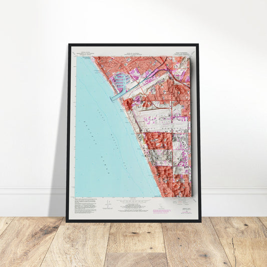 Venice, Los Angeles - Shaded Relief Map (1964)