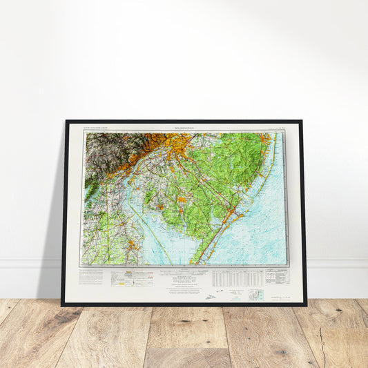 Philadelphia, Pennsylvania - Shaded Relief Map (1972)