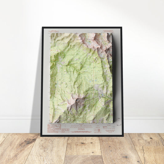 Big Sky, Montana - Shaded Relief Map (1988)