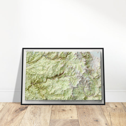 Yosemite Valley Topography - Shaded Relief Map (1976)