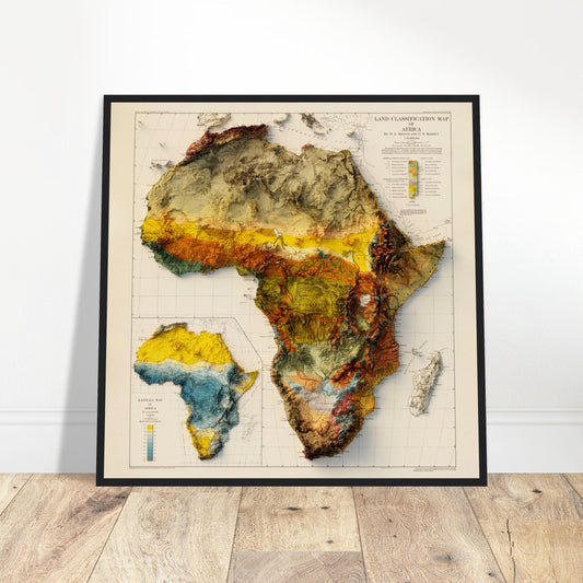 Africa Land Classification - Shaded Relief Map (1923)