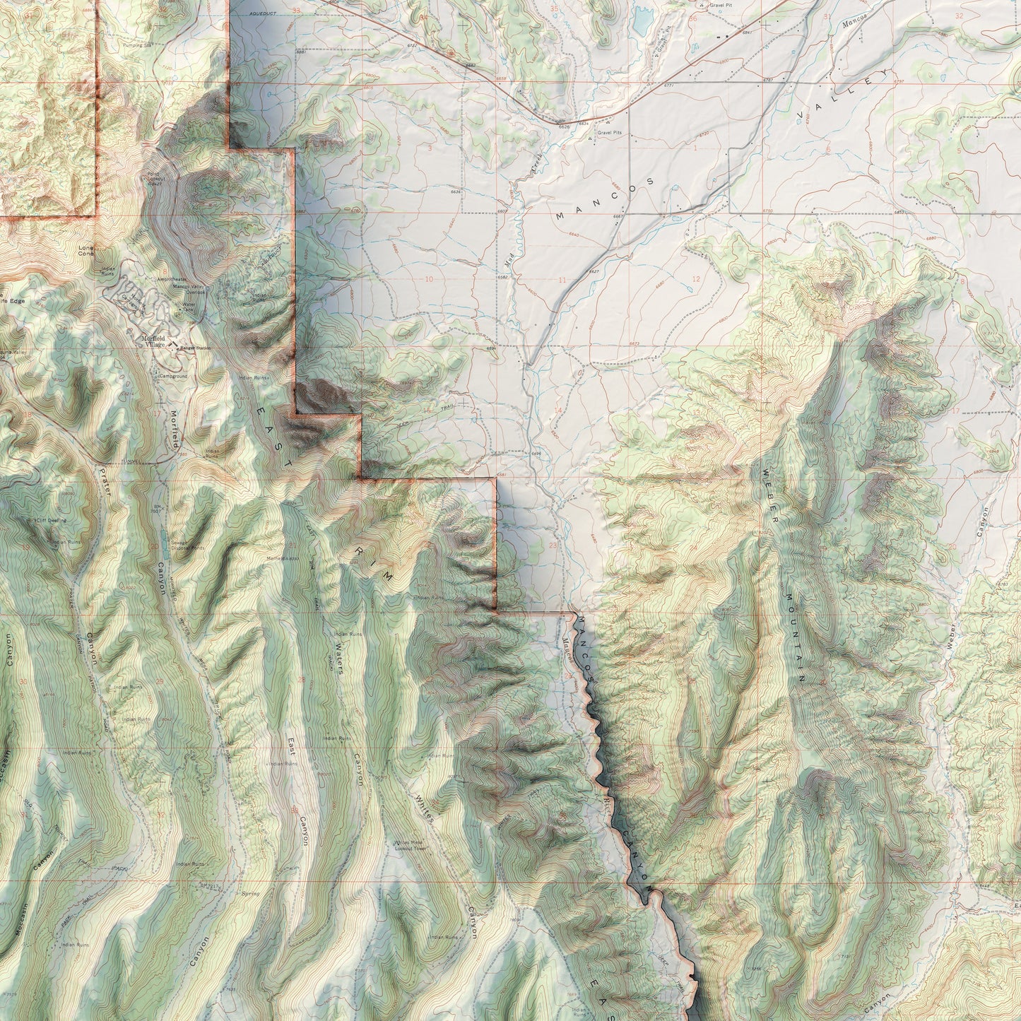 Mesa Verde National Park - Shaded Relief Map (1967)