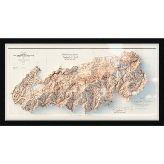 Great Smoky Mountains National Park - Shaded Relief Map (1931)