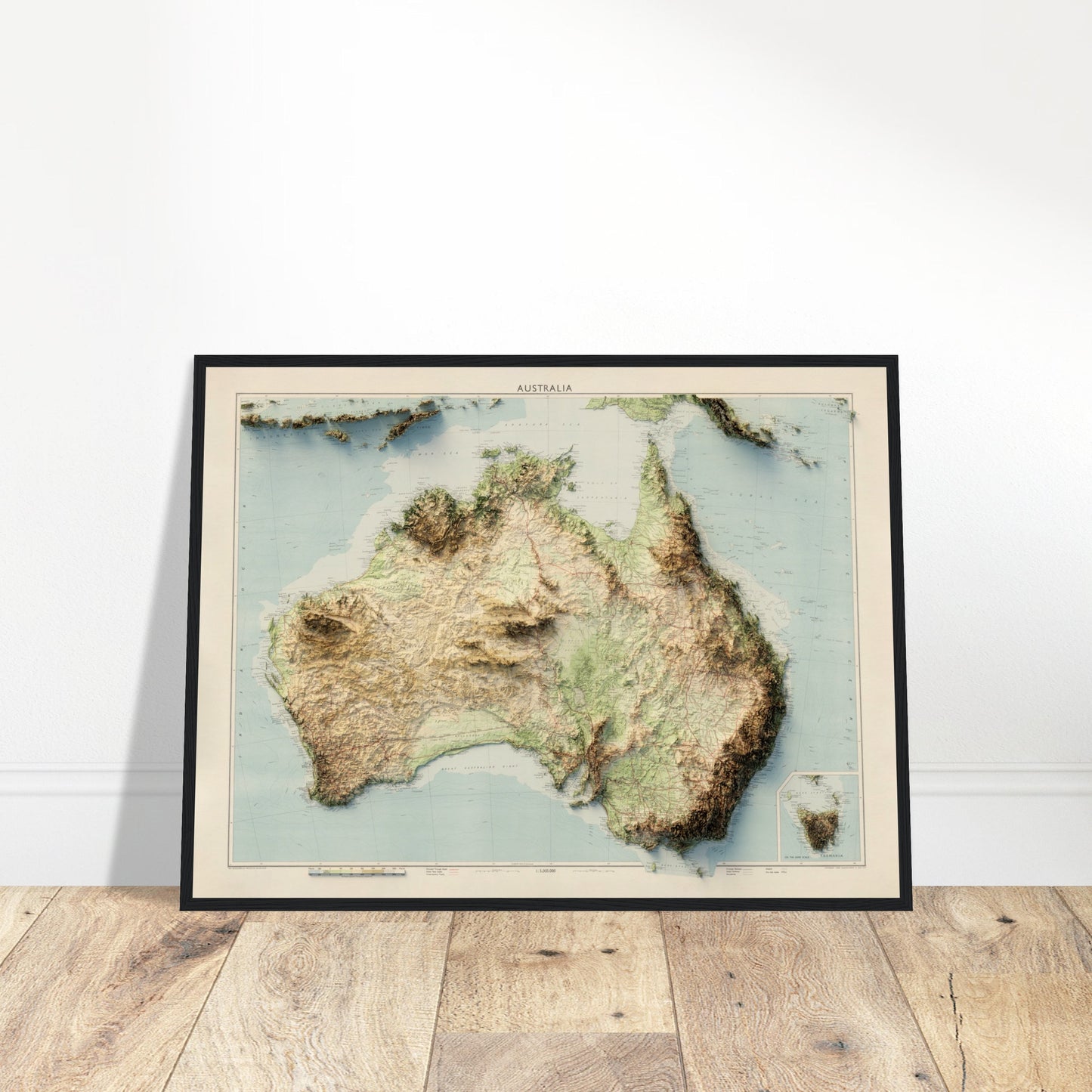 Australia Topography - Shaded Relief Map (1956)