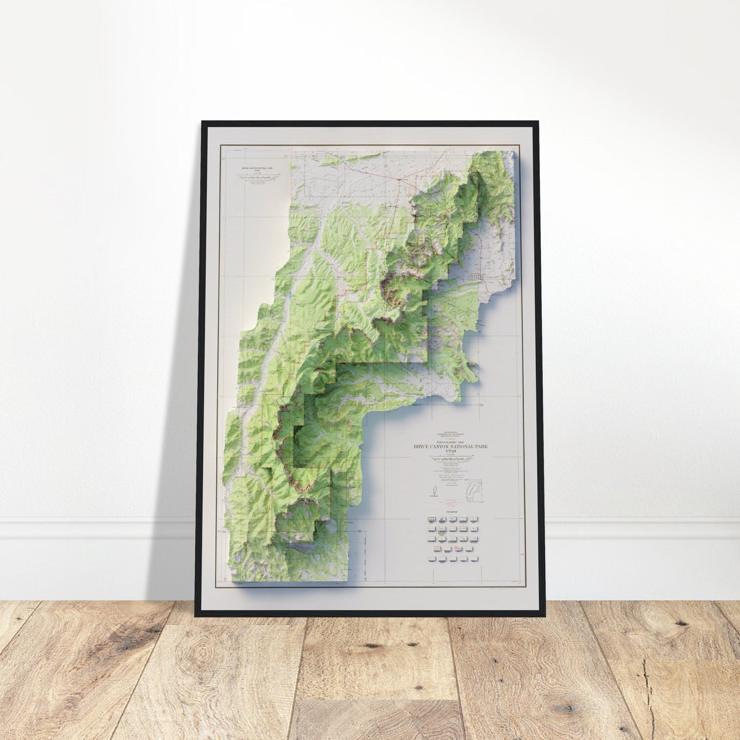 Bryce Canyon National Park - Shaded Relief Map (1972)