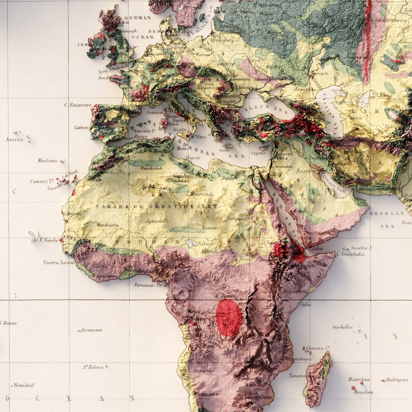 Geological Map of the Globe