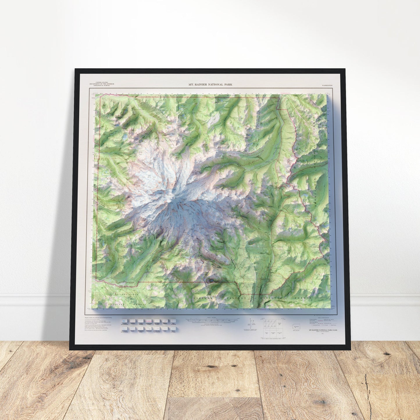 Mount Rainier National Park - Shaded Relief Map (1971)