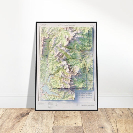 Rocky Mountain National Park - Shaded Relief Map (1974)