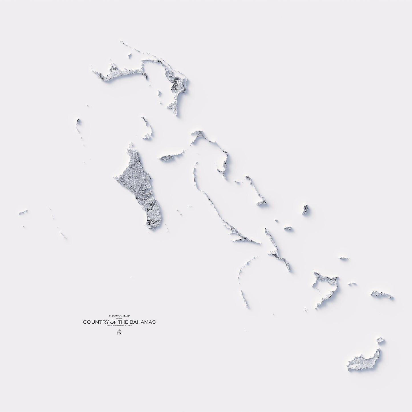 The Bahamas Elevation Map