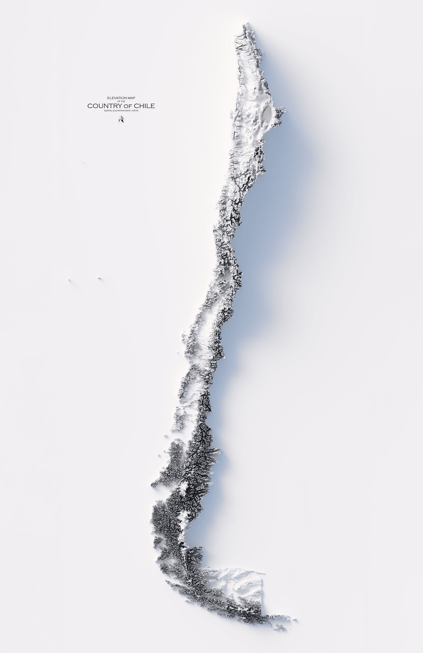 Chile Elevation Map