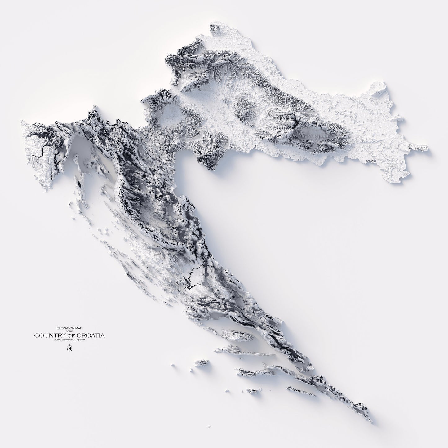 Croatia Elevation Map