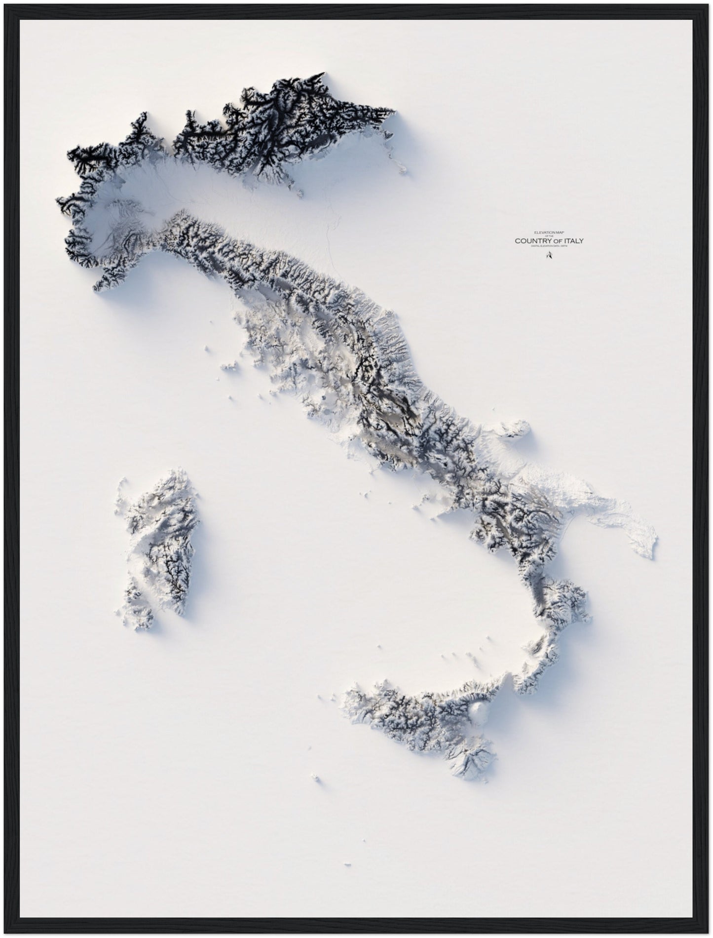 Italy Elevation Map