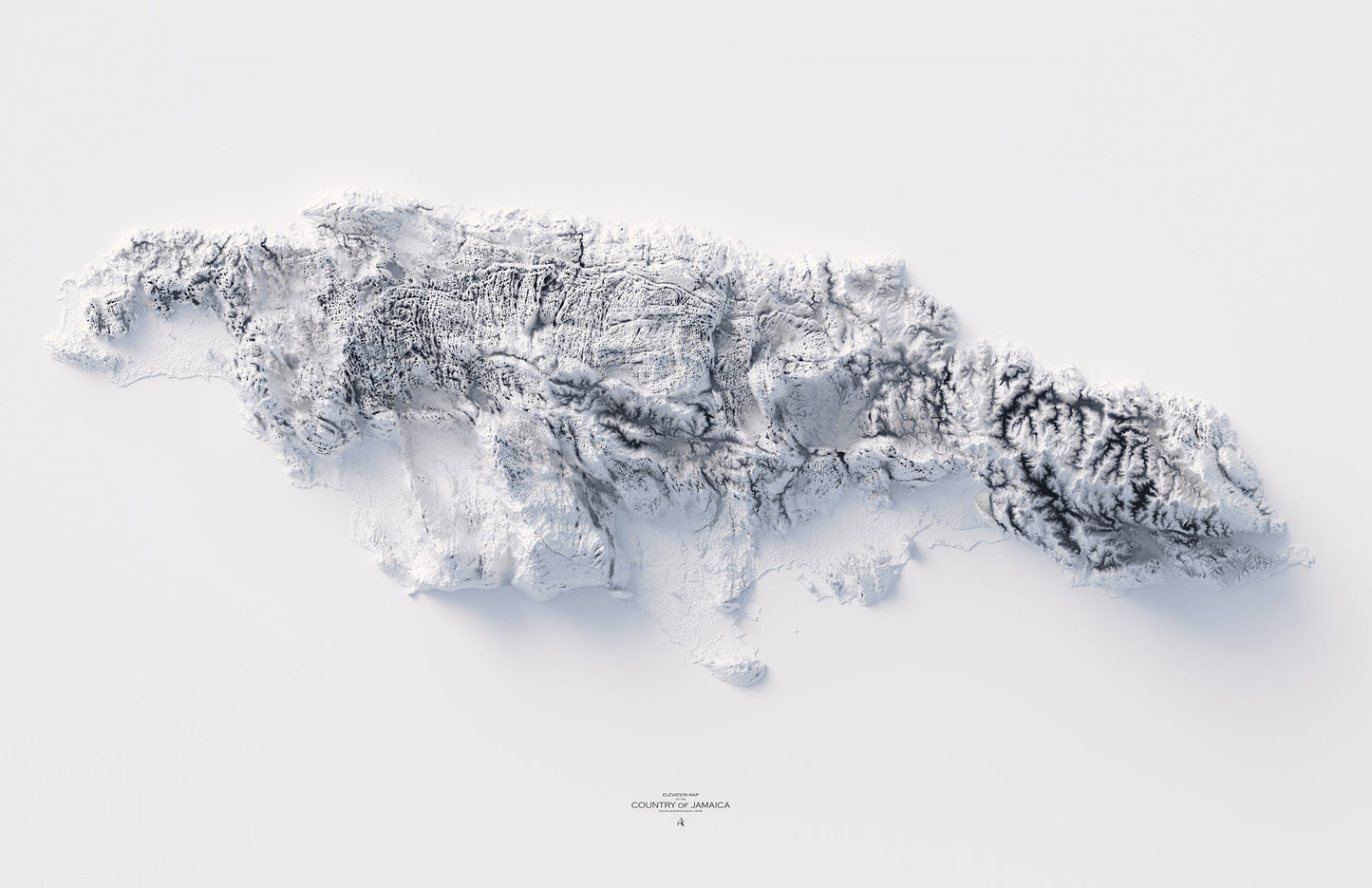 Jamaica Elevation Map