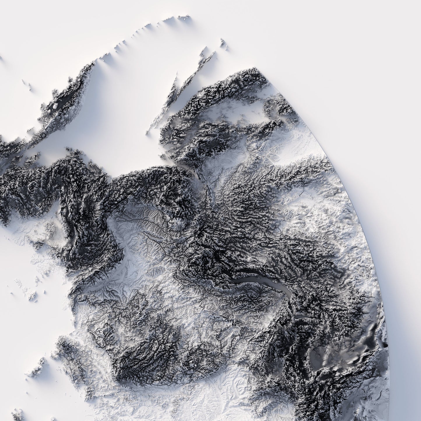 North & South Pole's Elevation Map