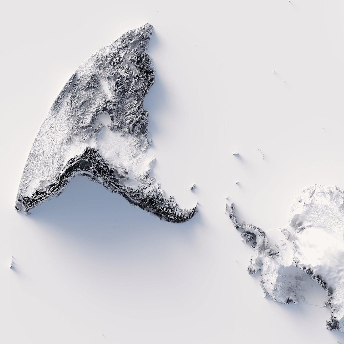 South Pole Elevation Map