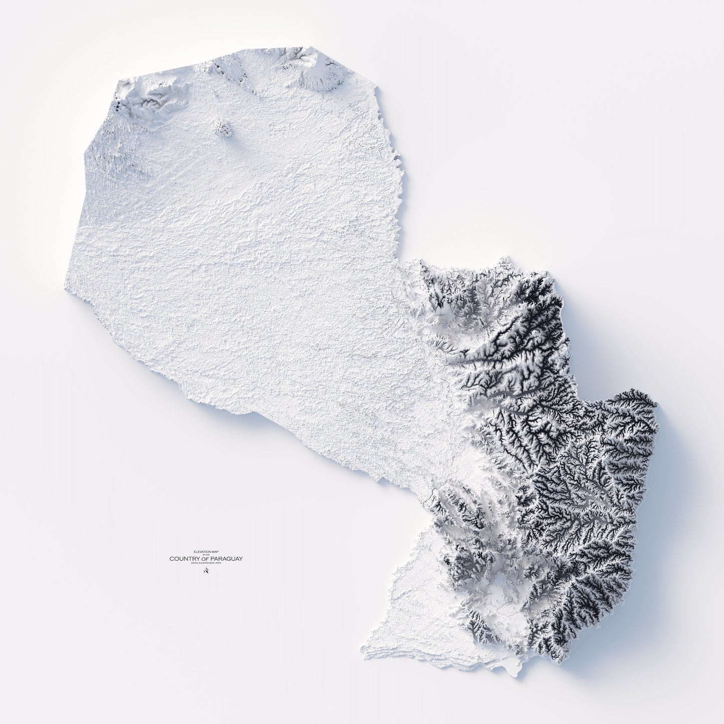 Paraguay Elevation Map