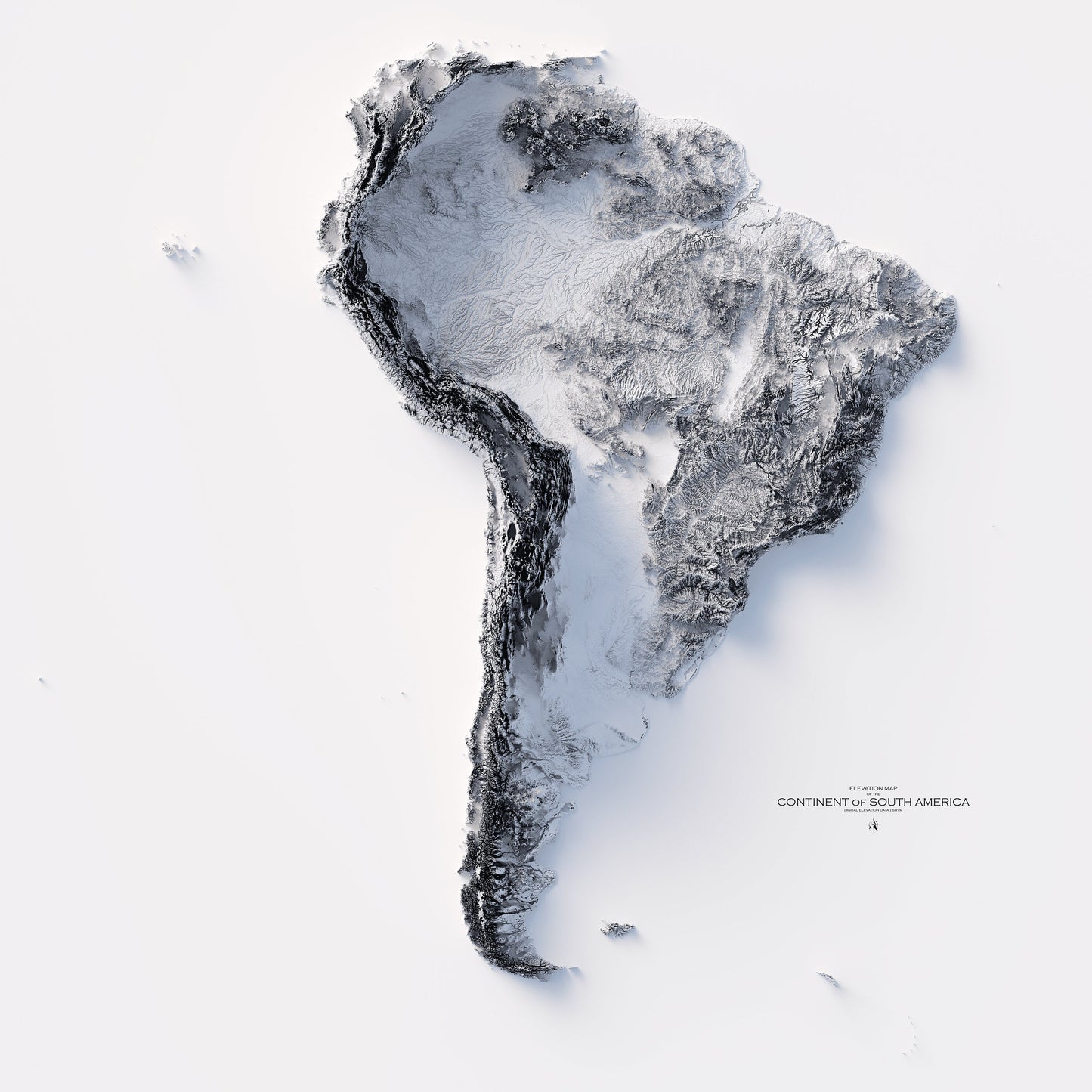 South America Elevation Map