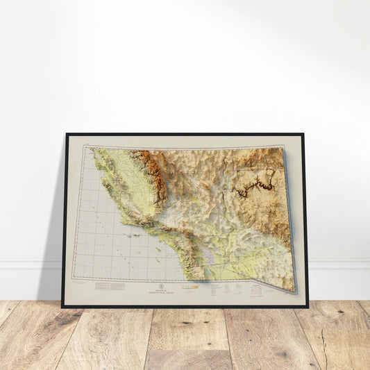 Southern California Aeronautical Chart - Shaded Relief Map (1931)