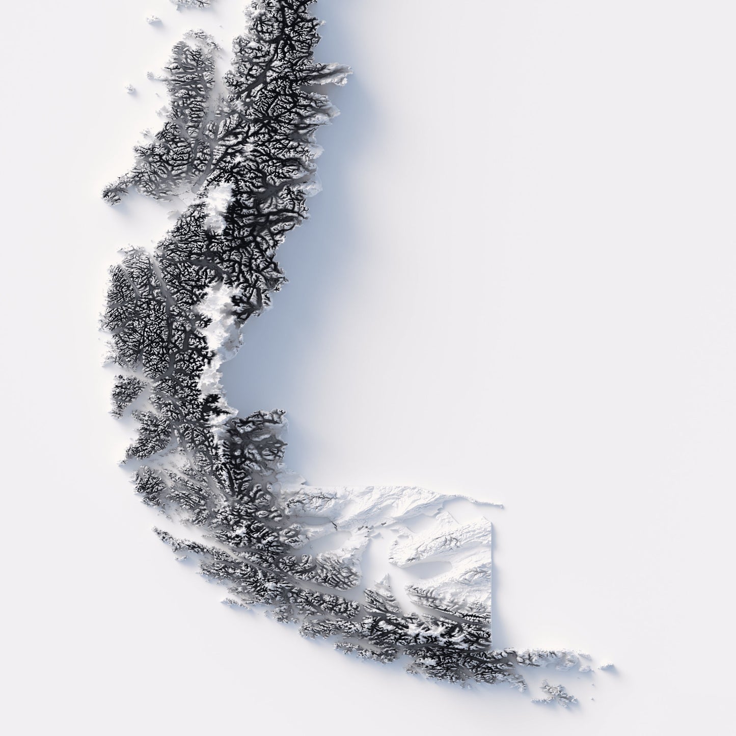 Chile Elevation Map