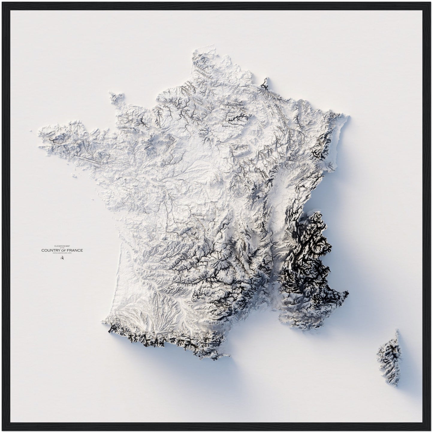 France Elevation Map