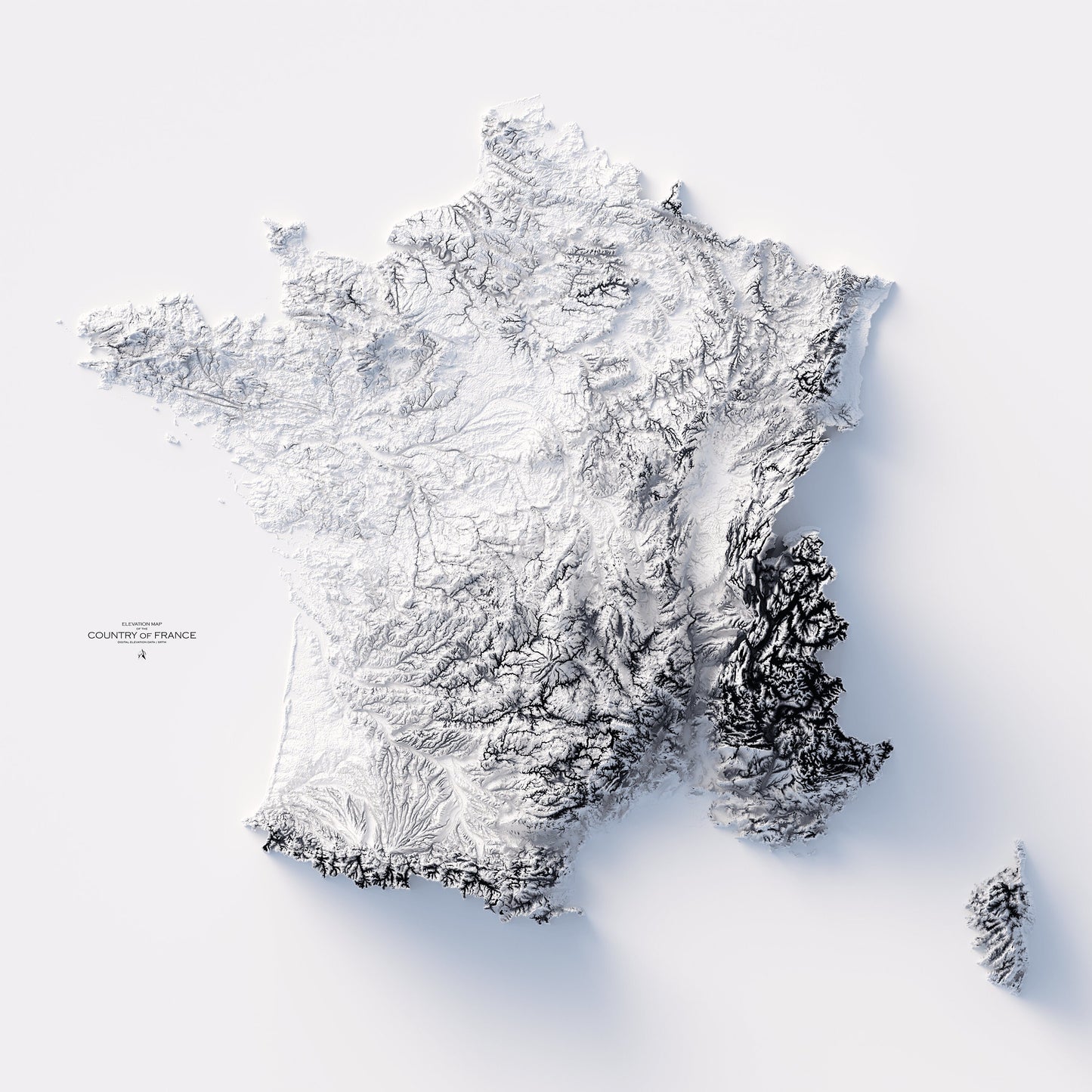 France Elevation Map