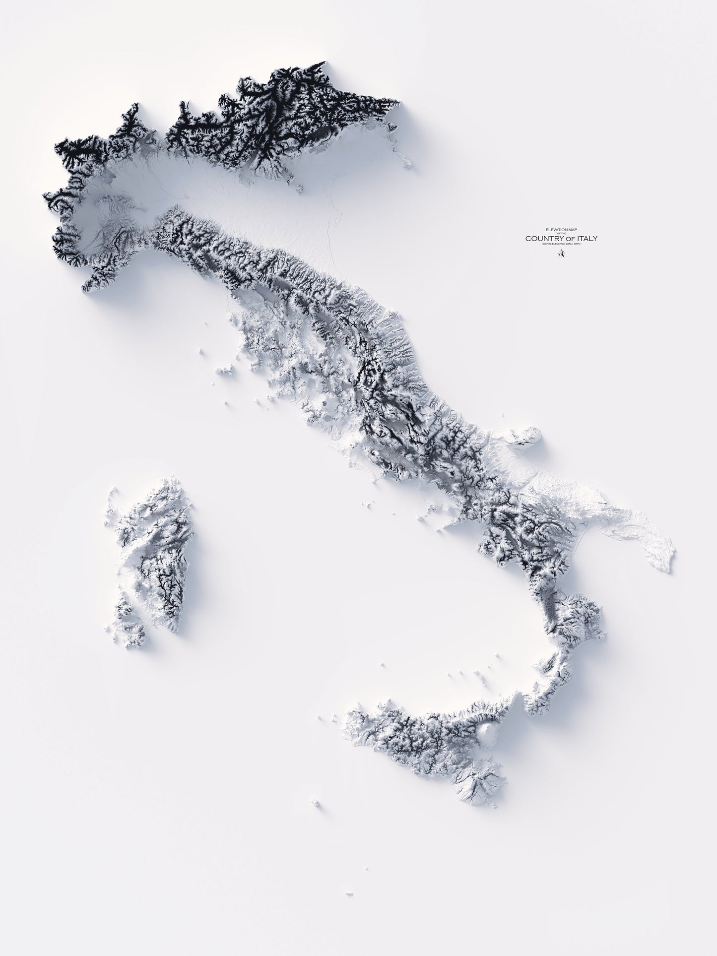 Italy Elevation Map