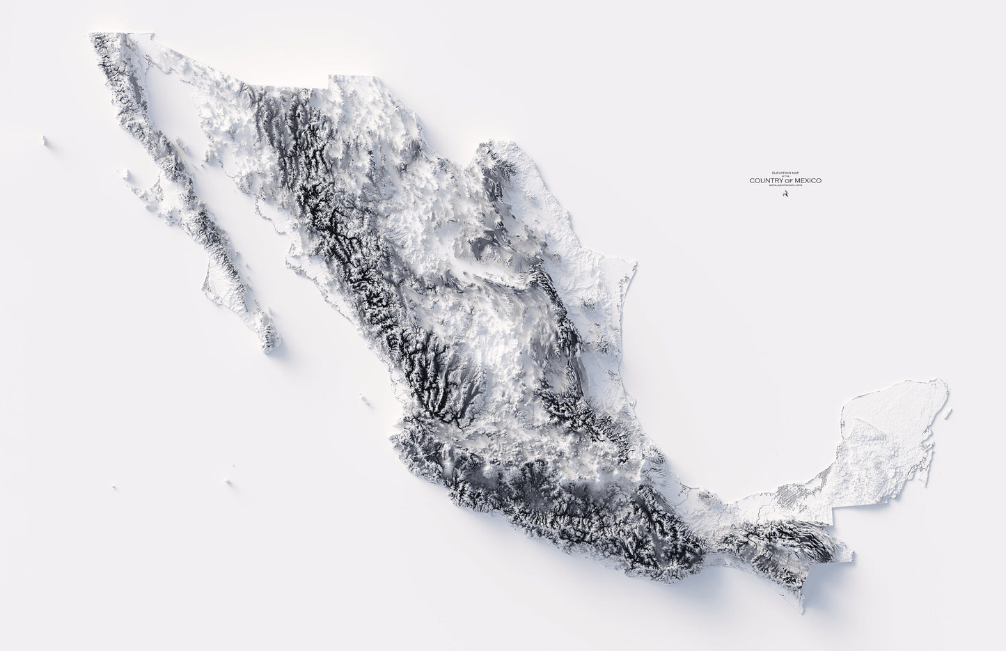 Mexico Elevation Map