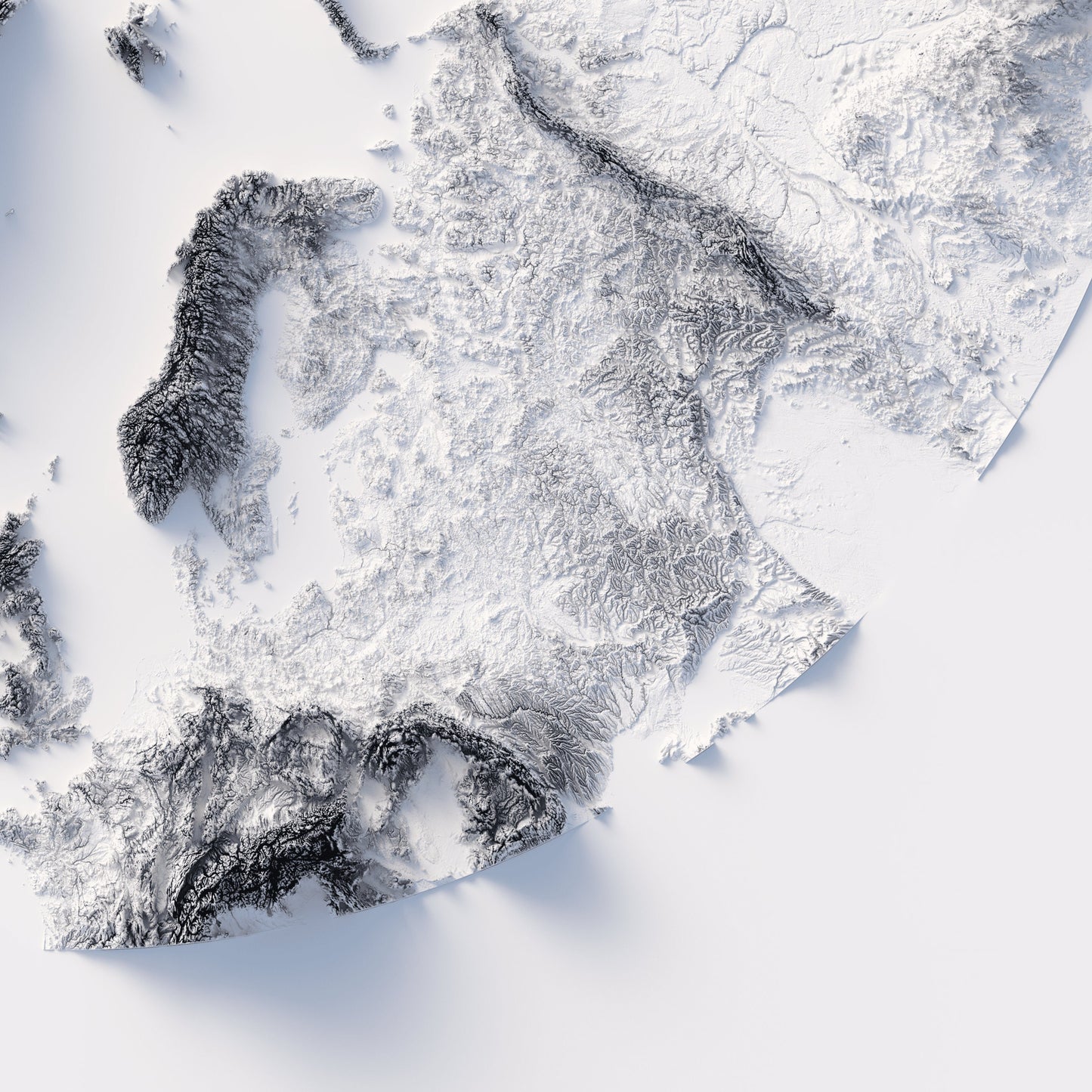 North & South Pole's Elevation Map