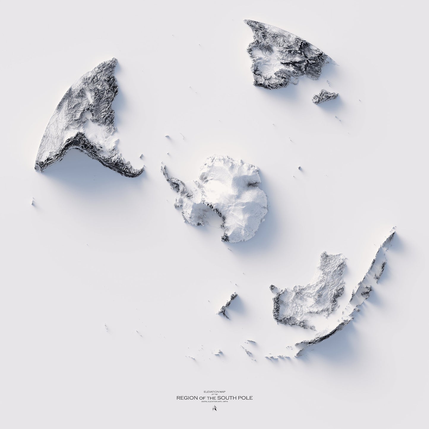 South Pole Elevation Map