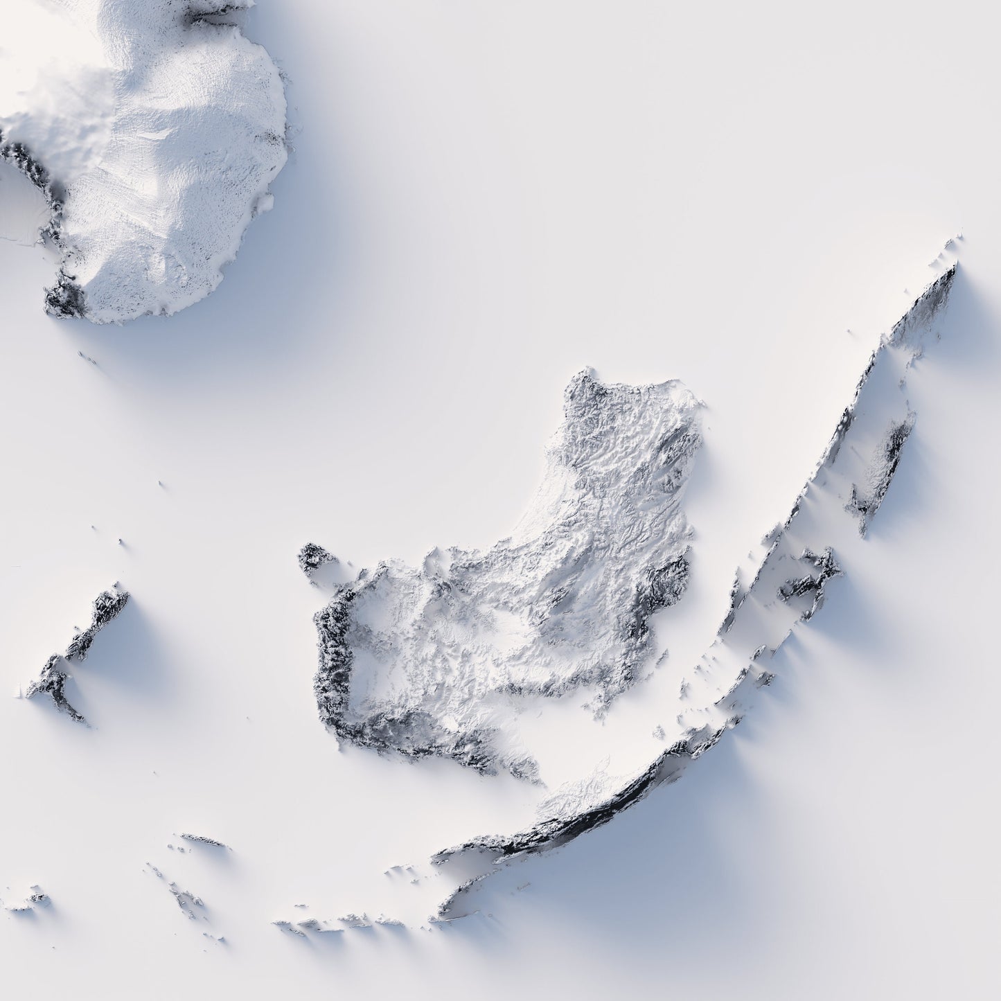 South Pole Elevation Map