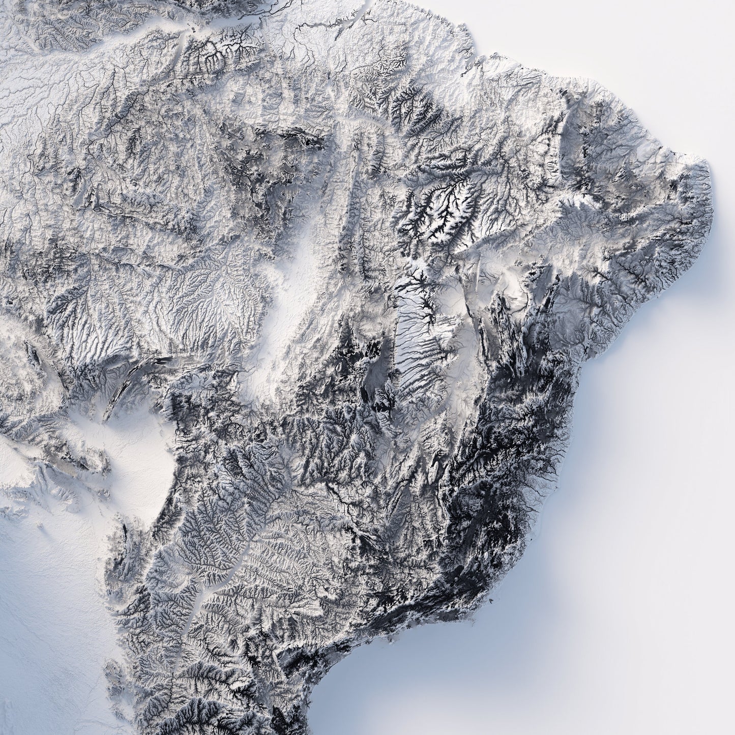 South America Elevation Map