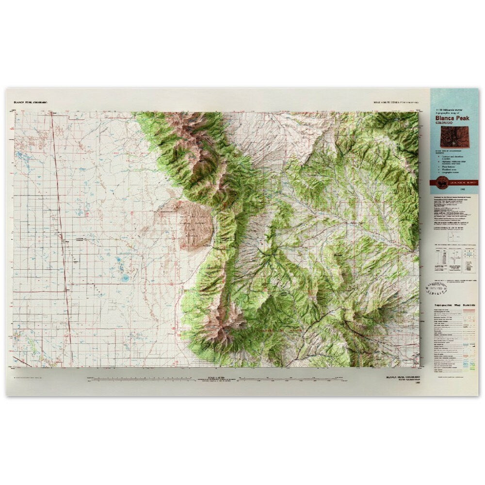 Great Sand Dunes National Park - Shaded Relief Map (1982)