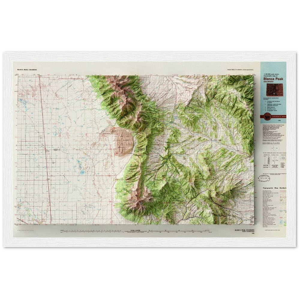 Great Sand Dunes National Park - Shaded Relief Map (1982)