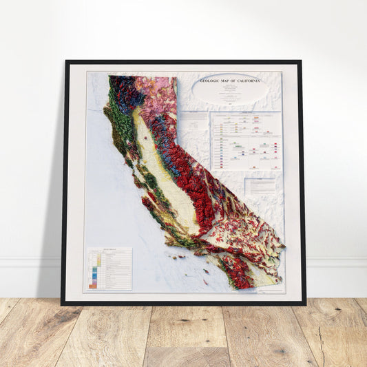 California Geology - Shaded Relief Map (1977)